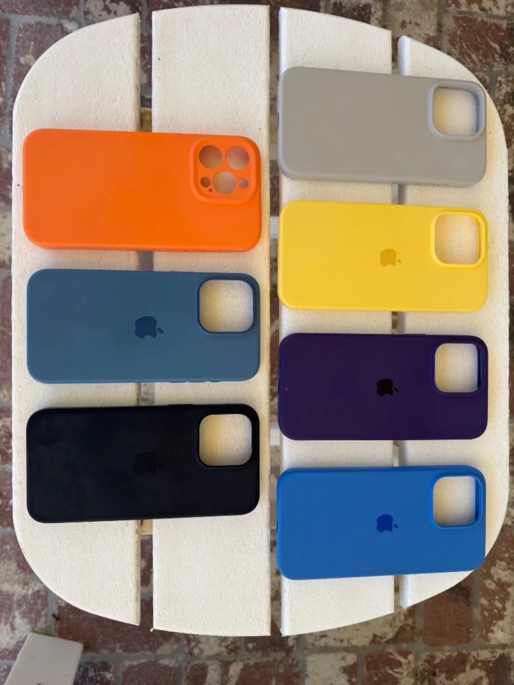 A Set of 7 iPhone 15 Pro Max Silicone Cases (Two Apple Brand and Other Various)